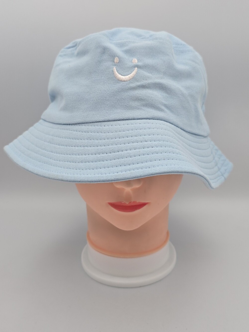 Unbranded Light Blue Happy Face Bucket Hat
